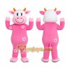 Pink Cow Mascot Costume