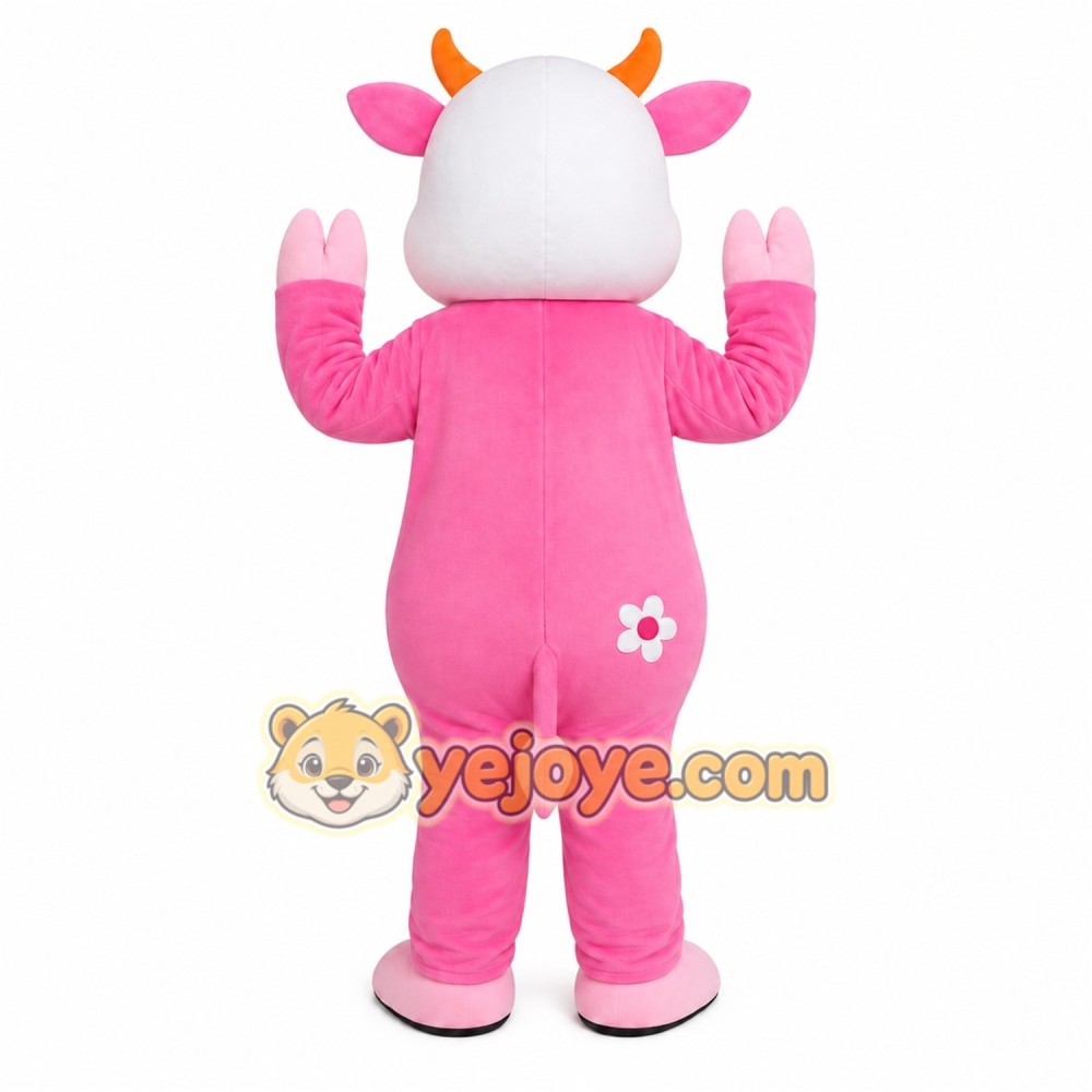 Pink Cow Mascot Costume