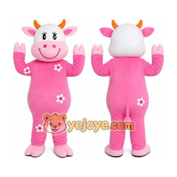 Pink Cow Mascot Costume