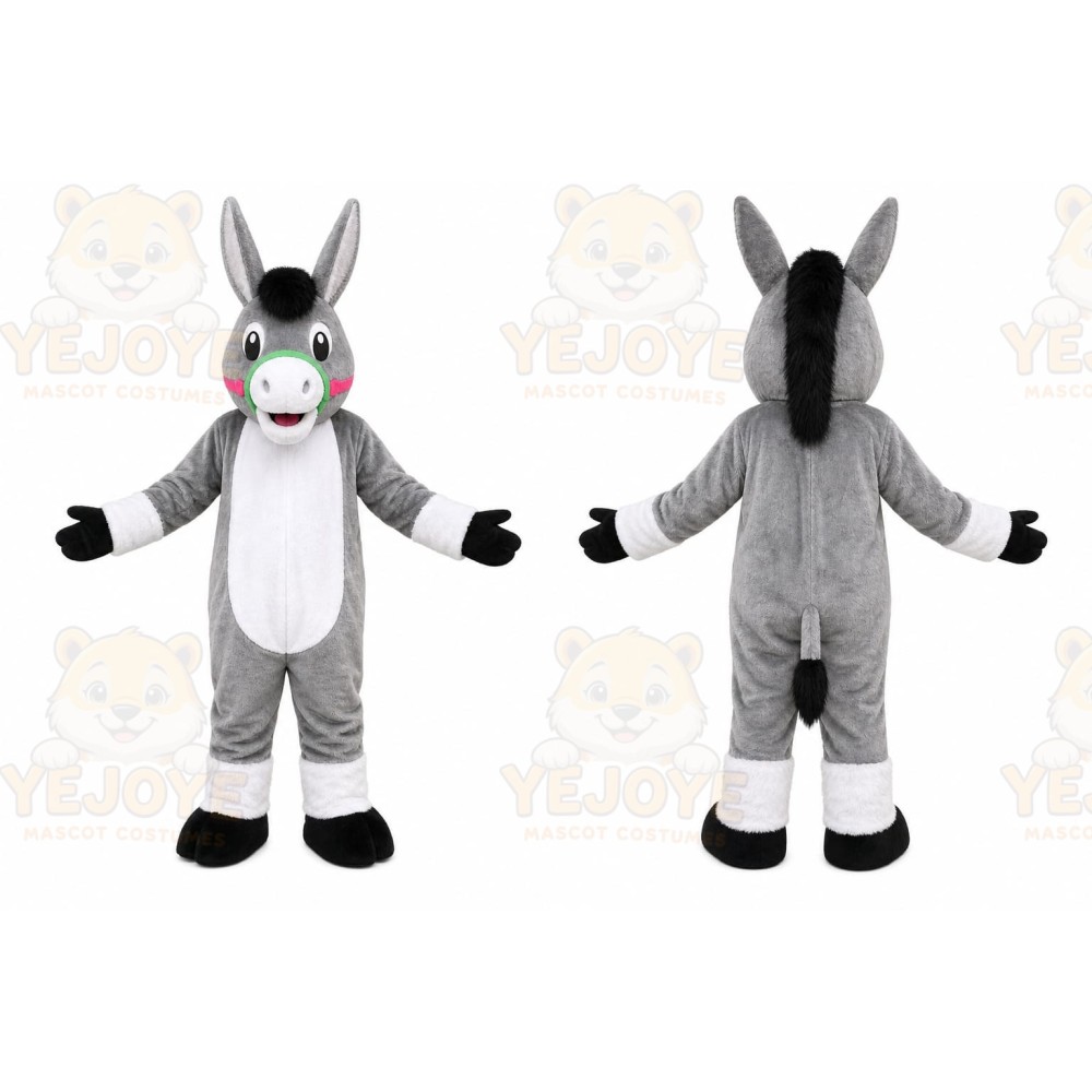 Gray Donkey Mascot Costume