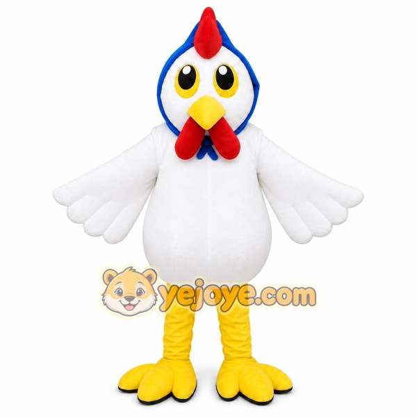 White Rooster Mascot Costume White Rooster Mascot Costume