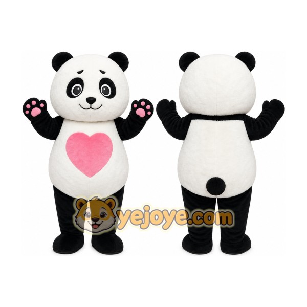 Panda Heart Mascot Costume