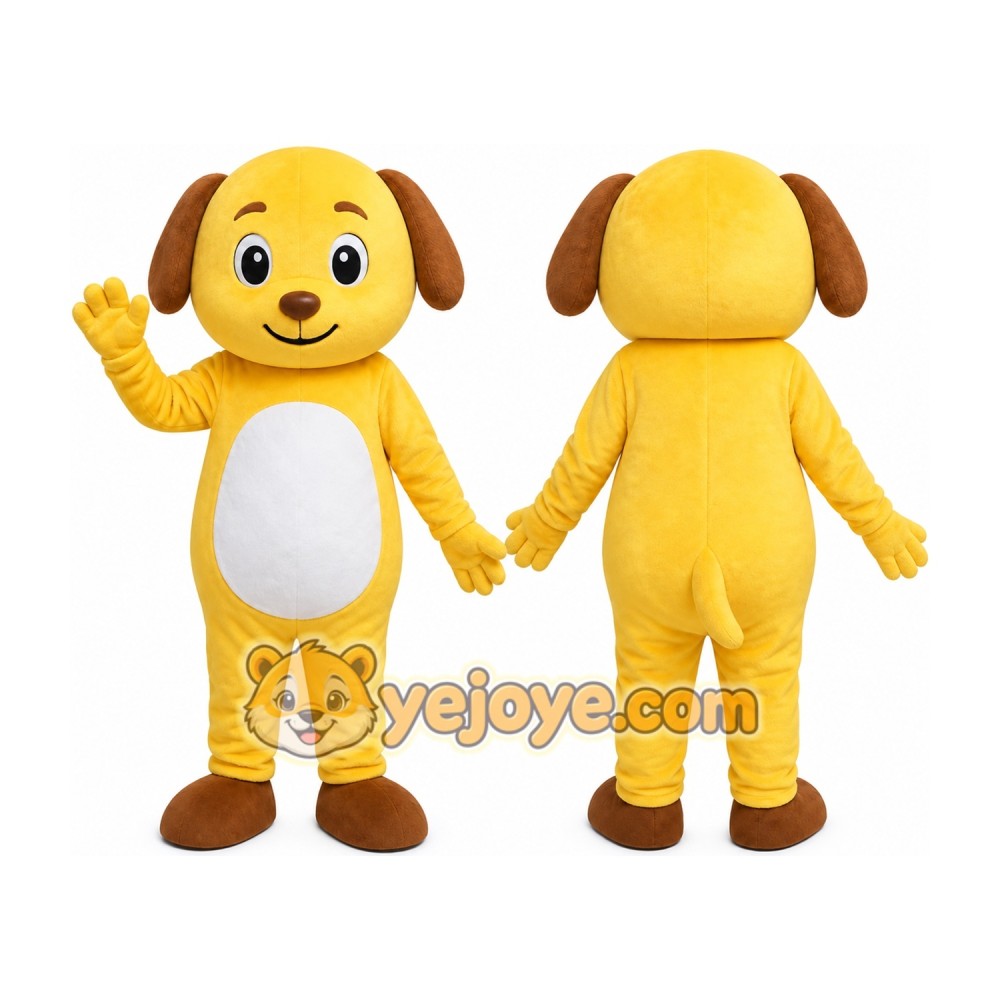 Yellow Puppy Mascot Costume Yellow Puppy Mascot Costume