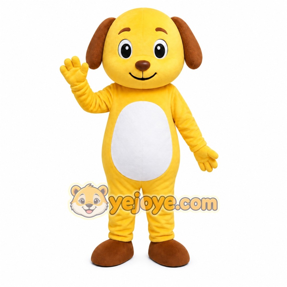 Yellow Puppy Mascot Costume Yellow Puppy Mascot Costume