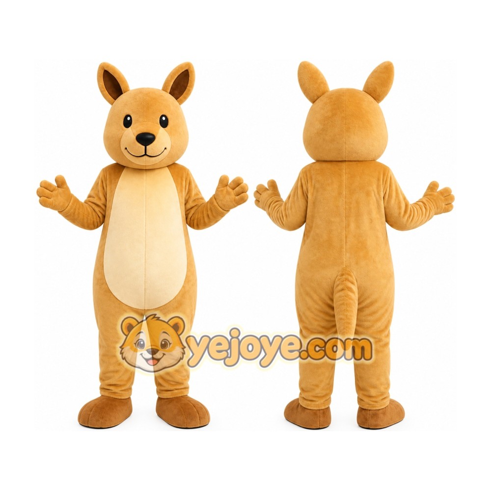 Tan Kangaroo Mascot Costume