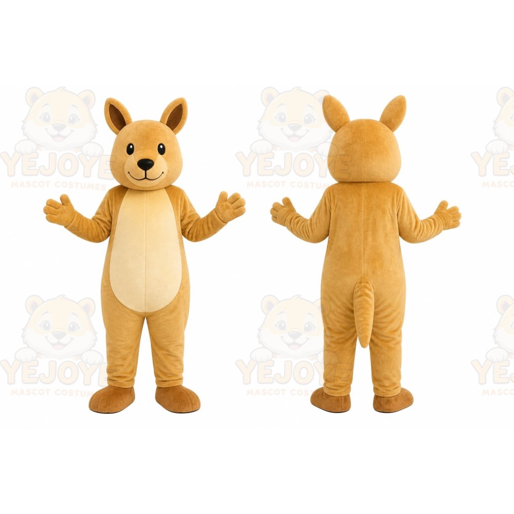 Tan Kangaroo Mascot Costume