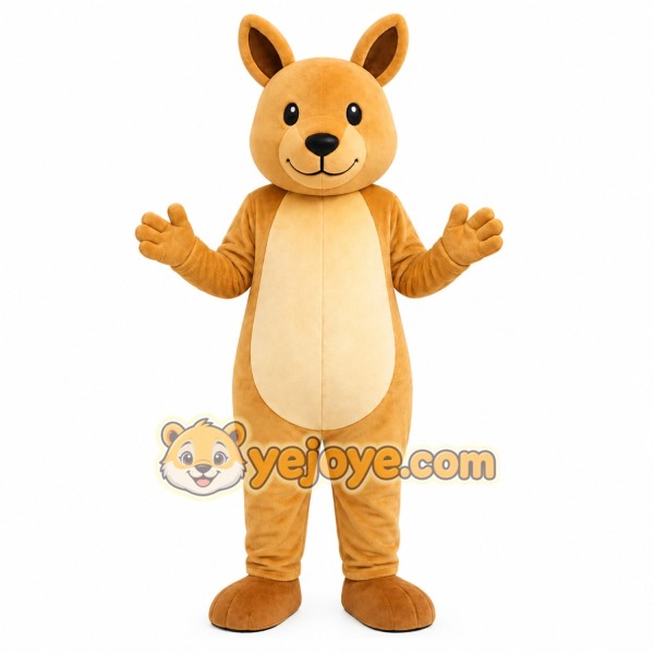 Tan Kangaroo Mascot Costume