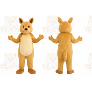 Tan Kangaroo Mascot Costume