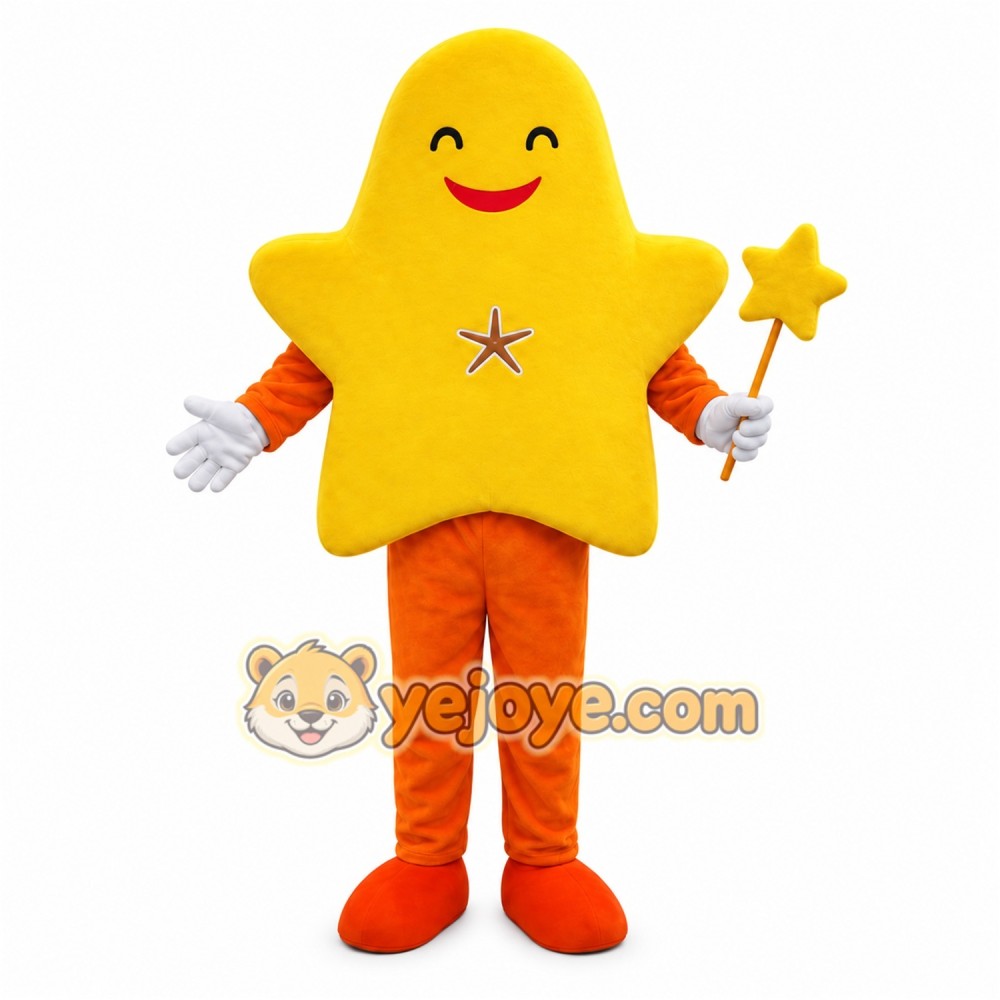 Yellow Star Mascot Costume Yellow Star Mascot Costume