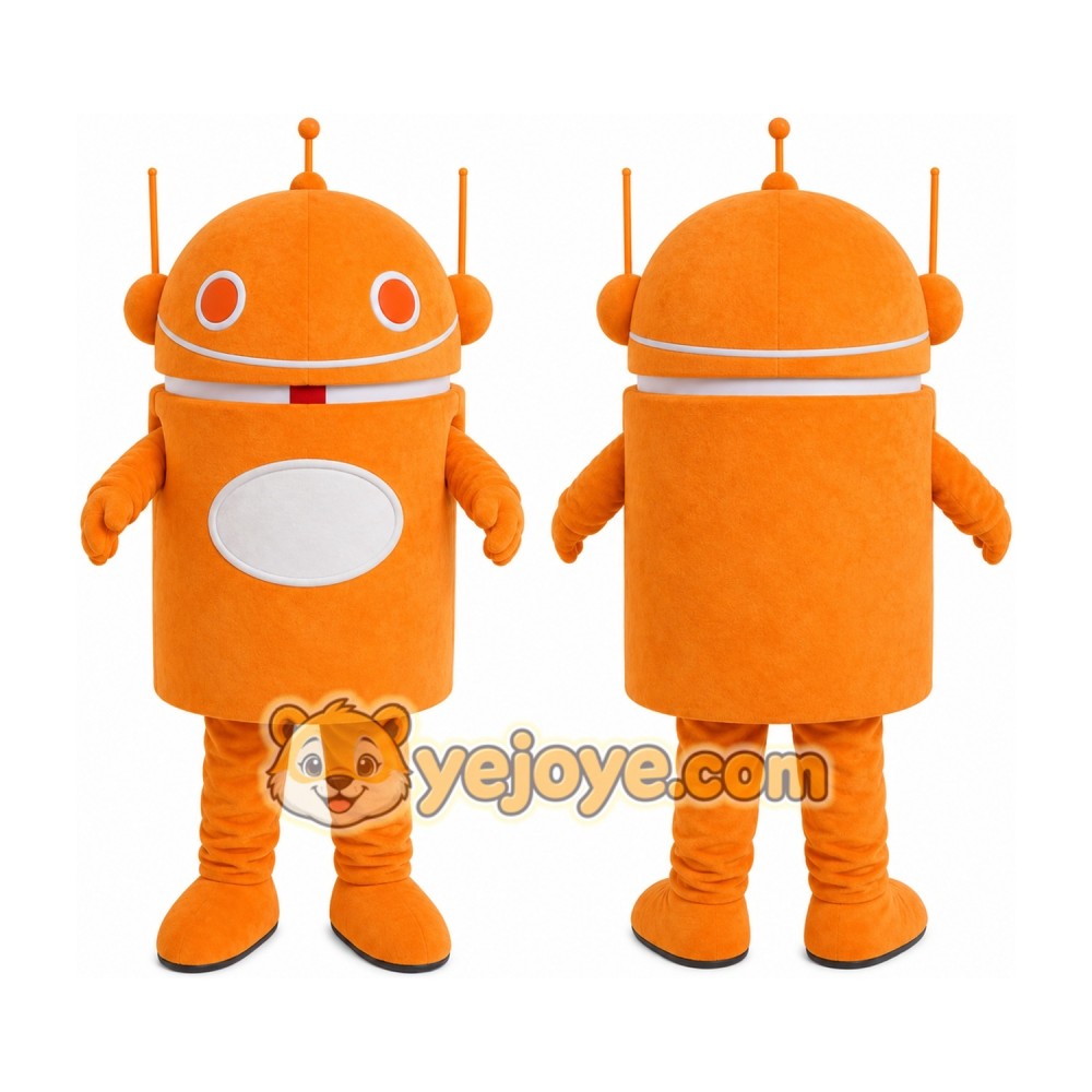 Orange Robot Mascot Costume Orange Robot Mascot Costume