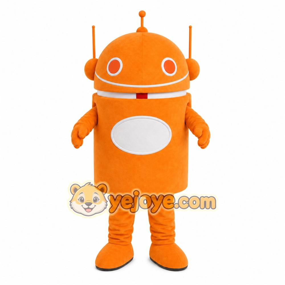 Orange Robot Mascot Costume Orange Robot Mascot Costume