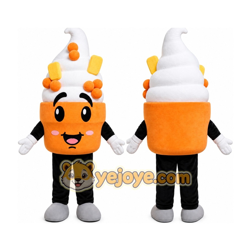 Orange Ice Cream Mascot Costume Orange Ice Cream Mascot Costume
