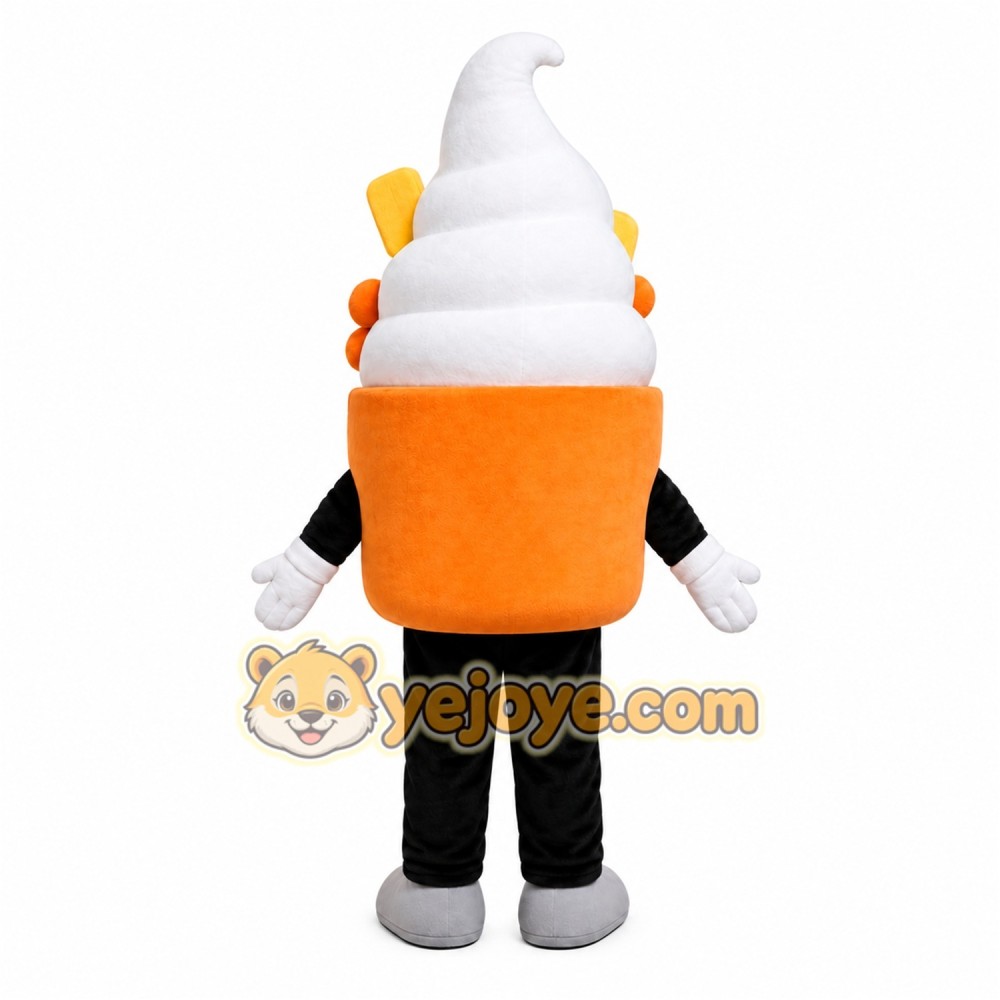 Orange Ice Cream Mascot Costume Orange Ice Cream Mascot Costume