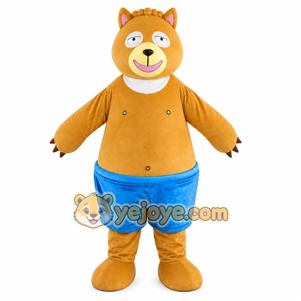 Bear Blue Shorts Mascot Costume Bear Blue Shorts Mascot Costume