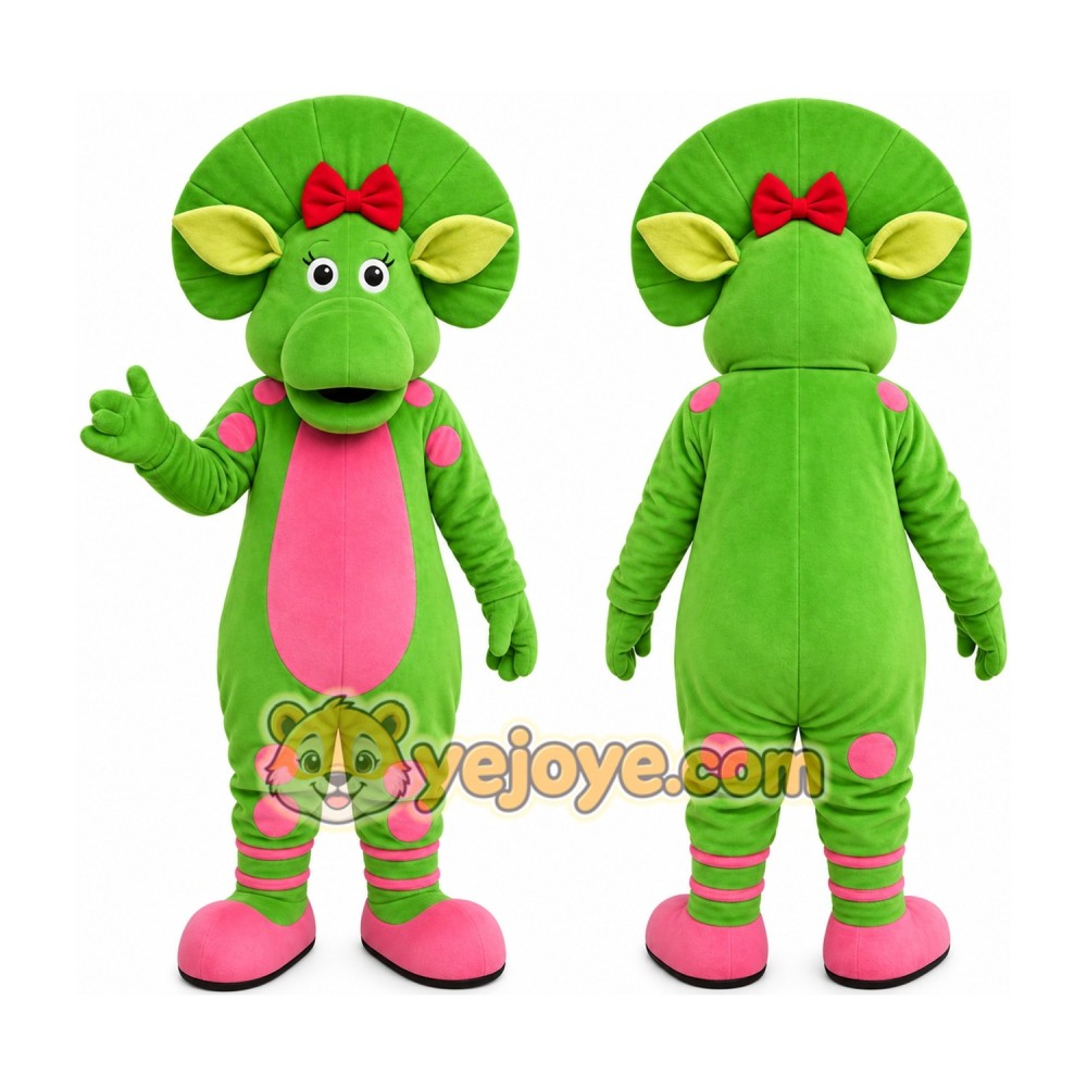 Green Pink Dragon Mascot Costume