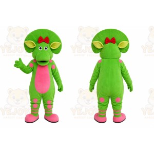 Green Pink Dragon Mascot Costume
