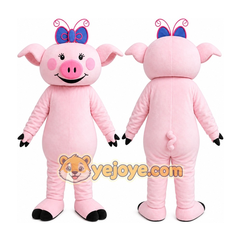 Pink Pig Mascot Costume Pink Pig Mascot Costume