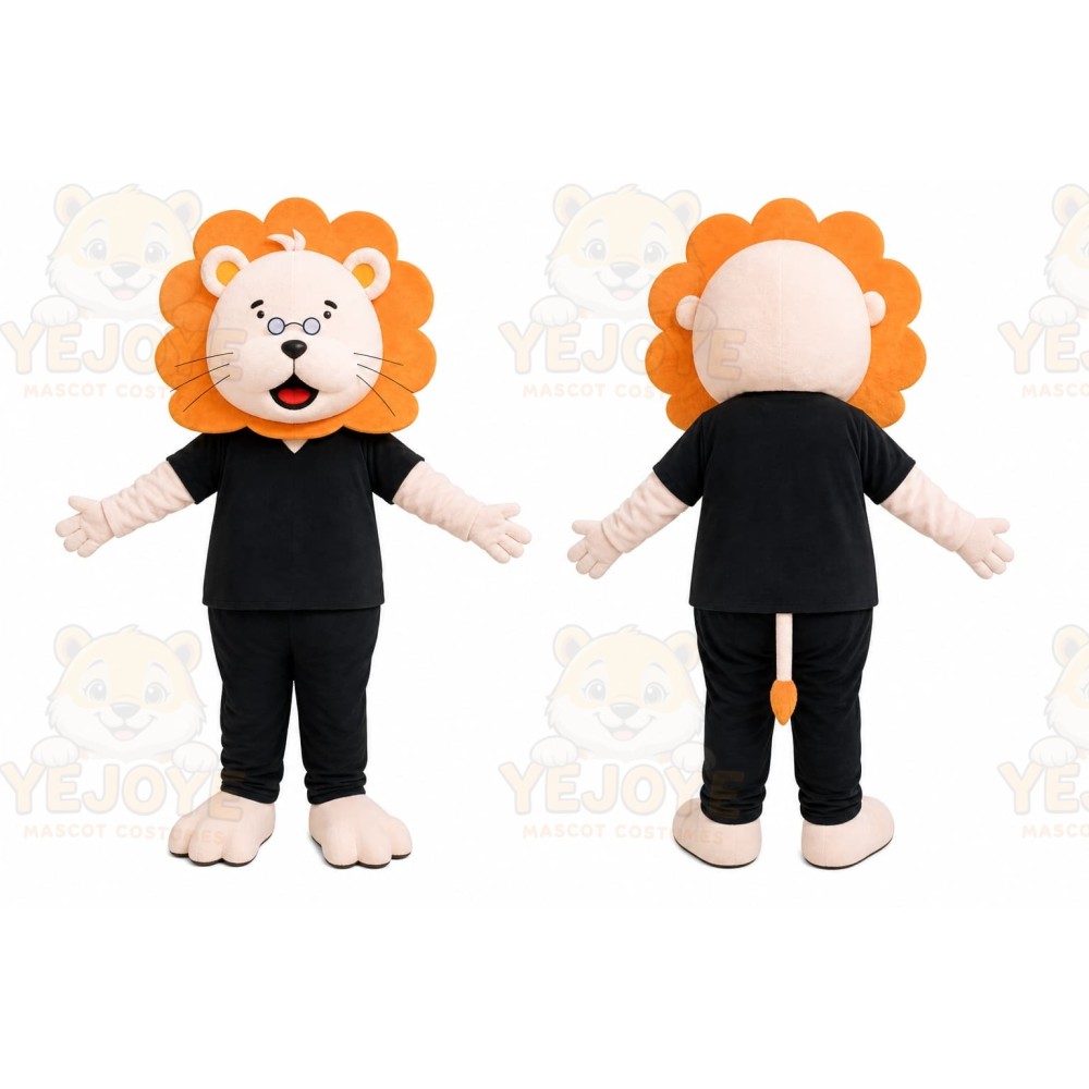Lion Black Shirt Mascot Costume