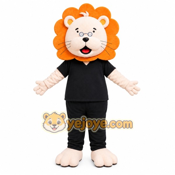Lion Black Shirt Mascot Costume