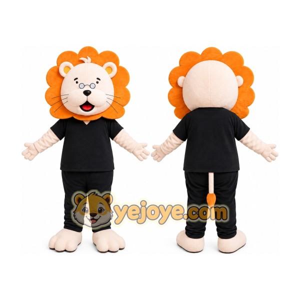 Lion Black Shirt Mascot Costume