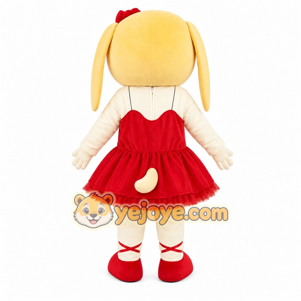 Puppy Mascot Costume in Red Dress