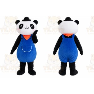 Panda Overalls Mascot Costume
