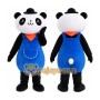 Panda Overalls Mascot Costume