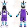 Purple Zebra Mascot Costume