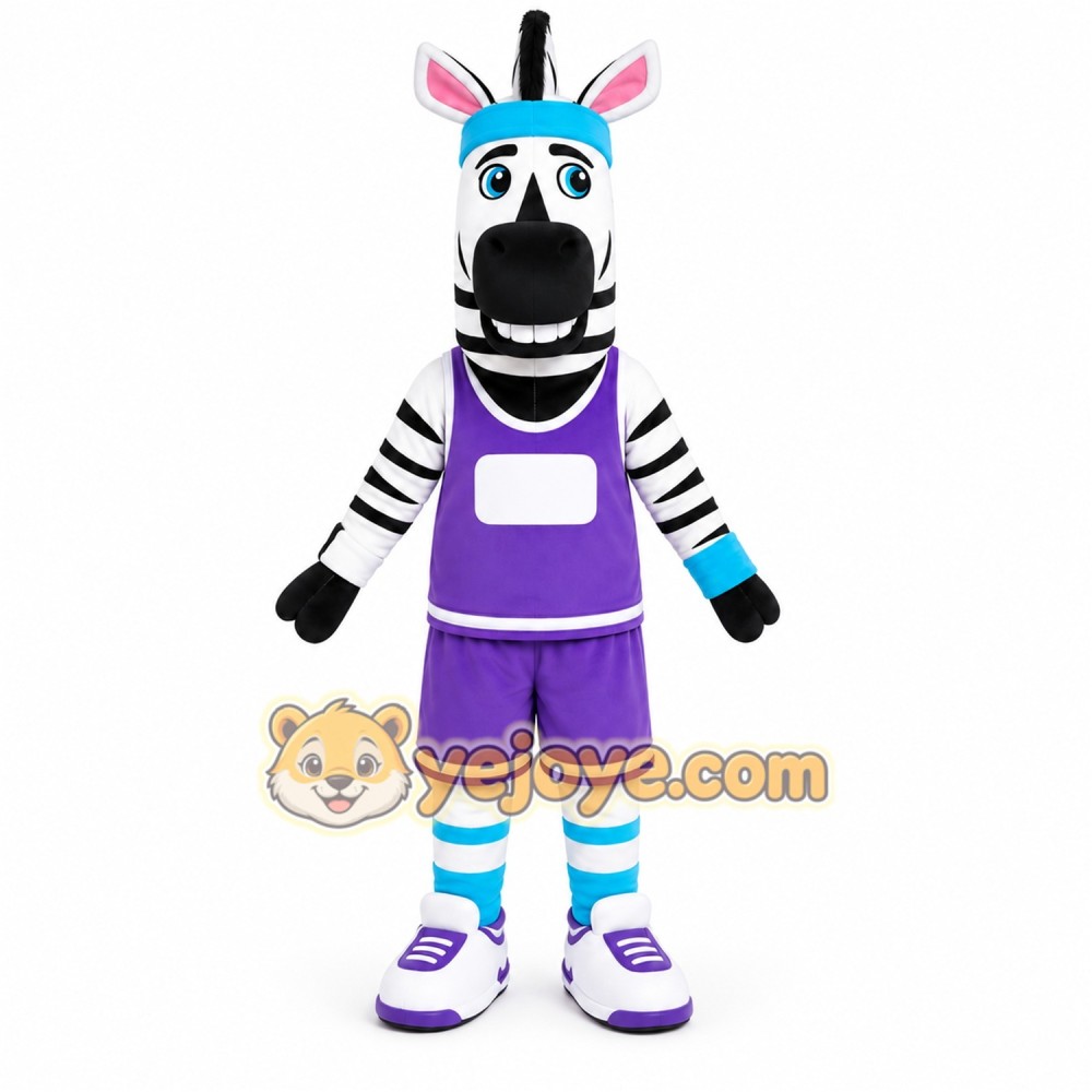 Purple Zebra Mascot Costume Purple Zebra Mascot Costume