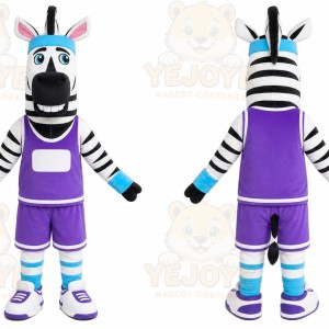 Purple Zebra Mascot Costume