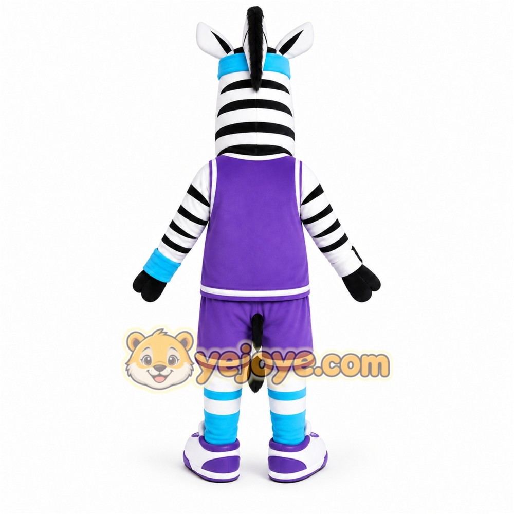 Purple Zebra Mascot Costume Purple Zebra Mascot Costume
