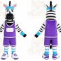 Purple Zebra Mascot Costume