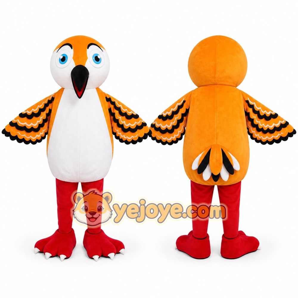 Orange White Bird Mascot Costume Orange White Bird Mascot Costume