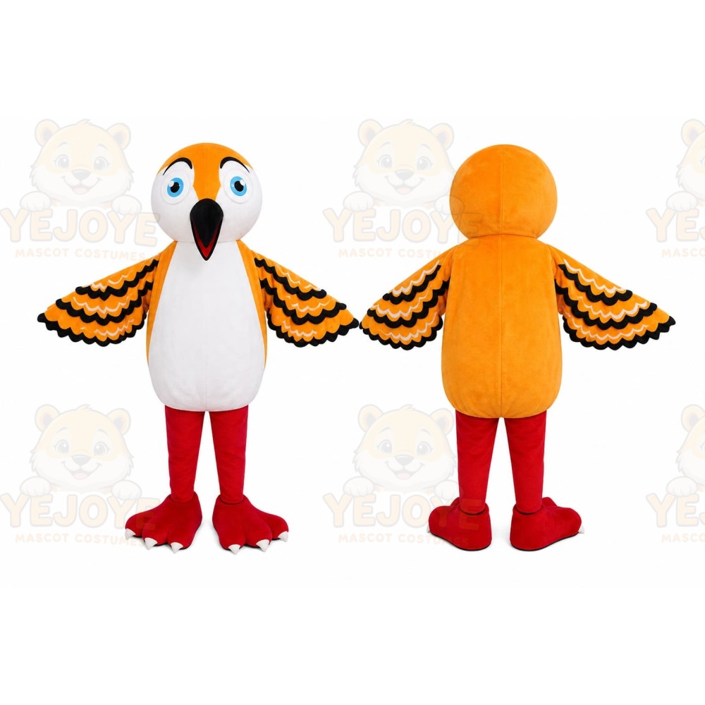 Orange White Bird Mascot Costume