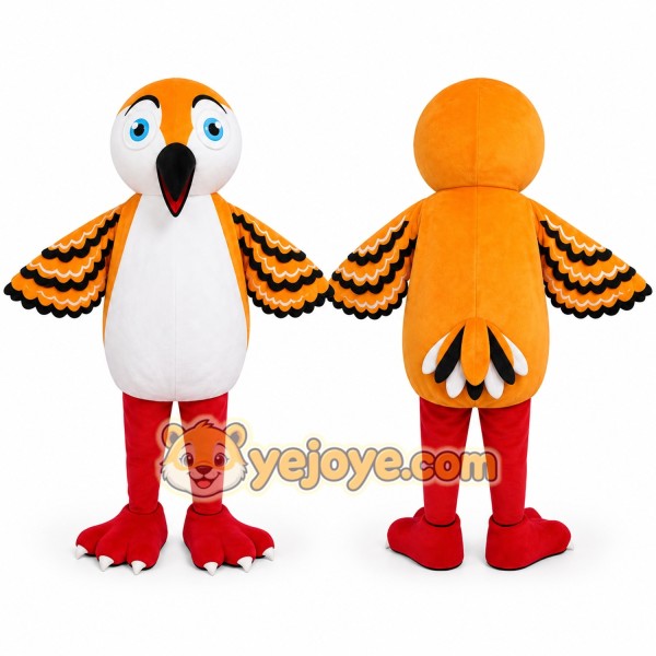 Orange White Bird Mascot Costume