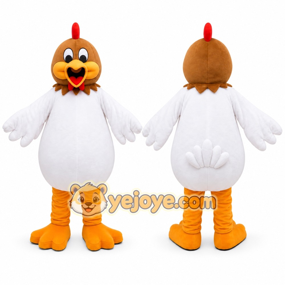 White Chicken Mascot Costume White Chicken Mascot Costume