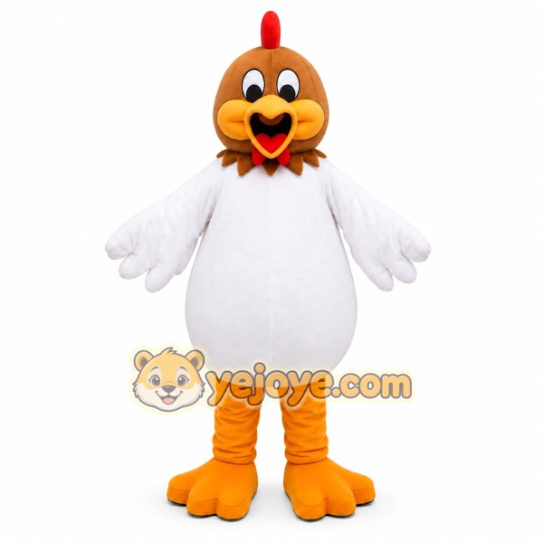 White Chicken Mascot Costume White Chicken Mascot Costume