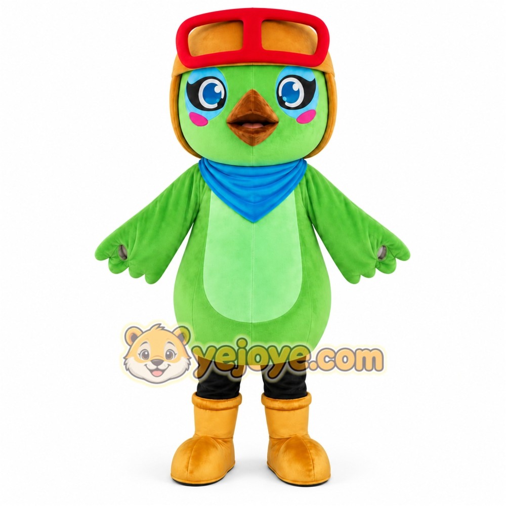 Green Parrot Mascot Costume Green Parrot Mascot Costume