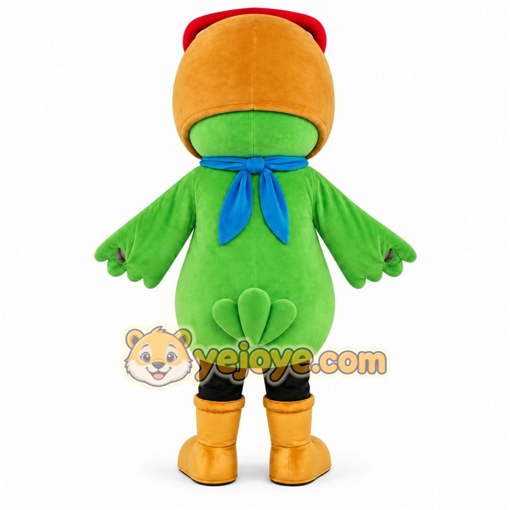Green Parrot Mascot Costume Green Parrot Mascot Costume