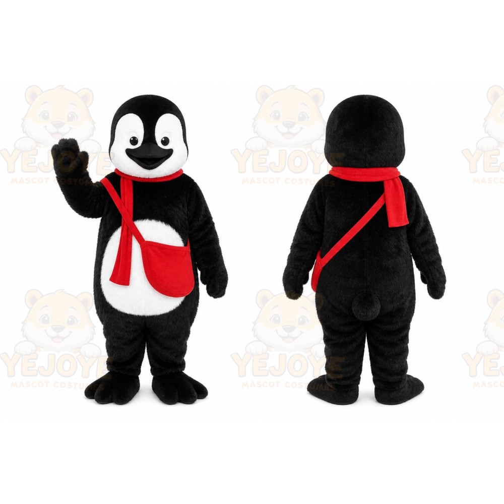 Black Penguin Scarf Mascot Costume