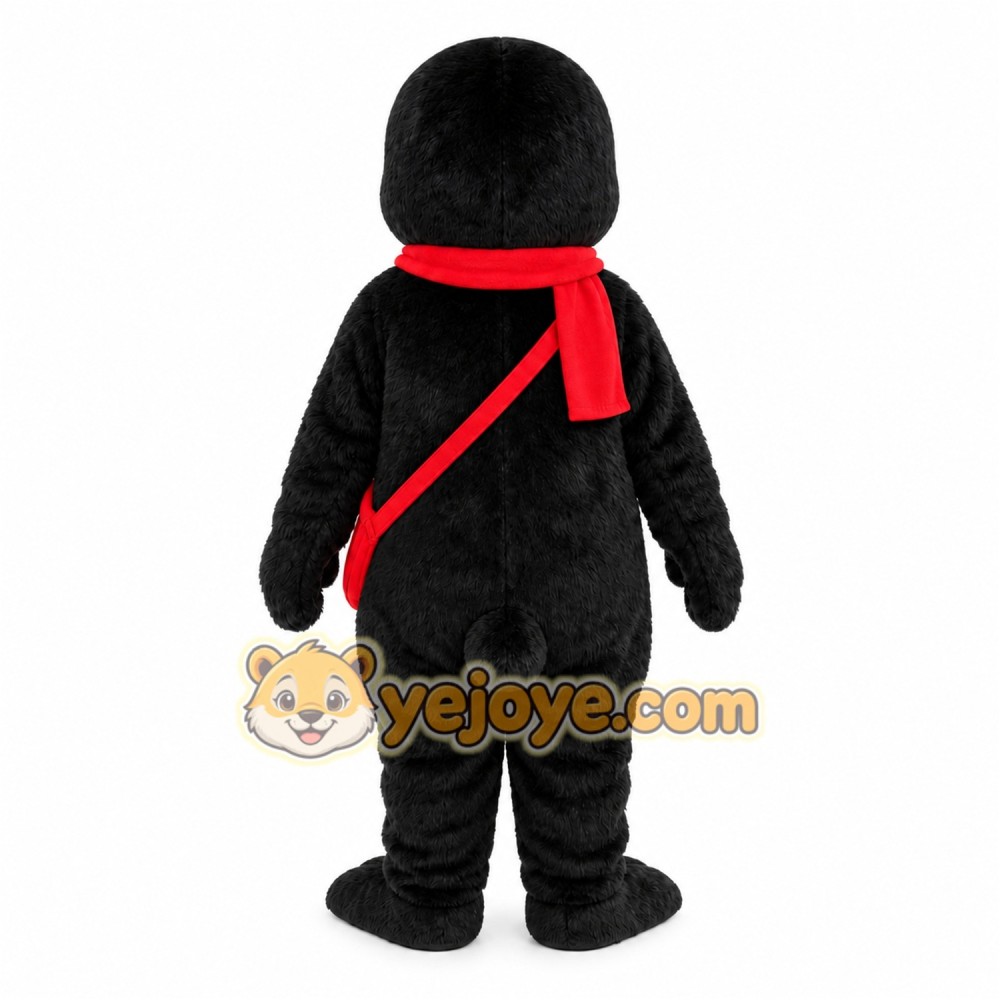 Black Penguin Scarf Mascot Costume Black Penguin Scarf Mascot Costume