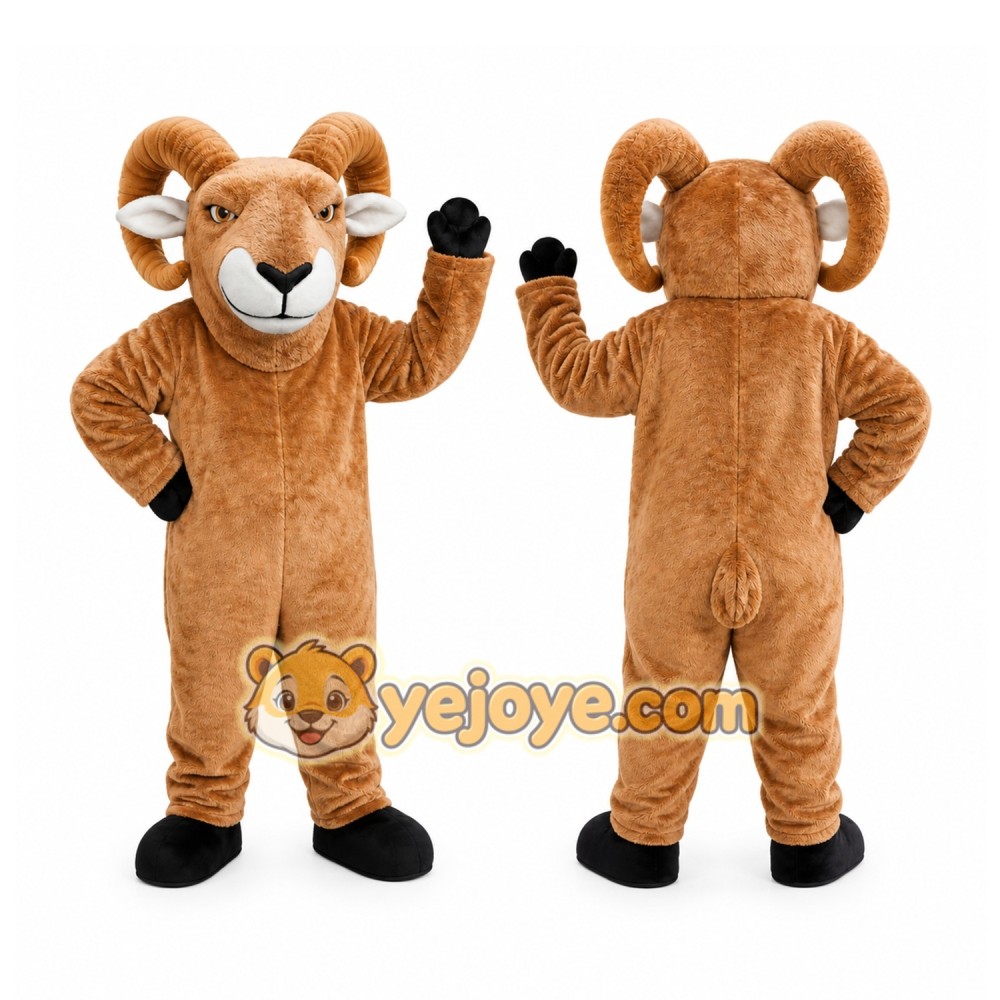 Brown Ram Mascot Costume Brown Ram Mascot Costume