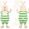 Green Striped Rabbit Mascot Costume