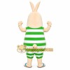 Green Striped Rabbit Mascot Costume
