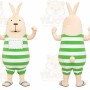 Green Striped Rabbit Mascot Costume