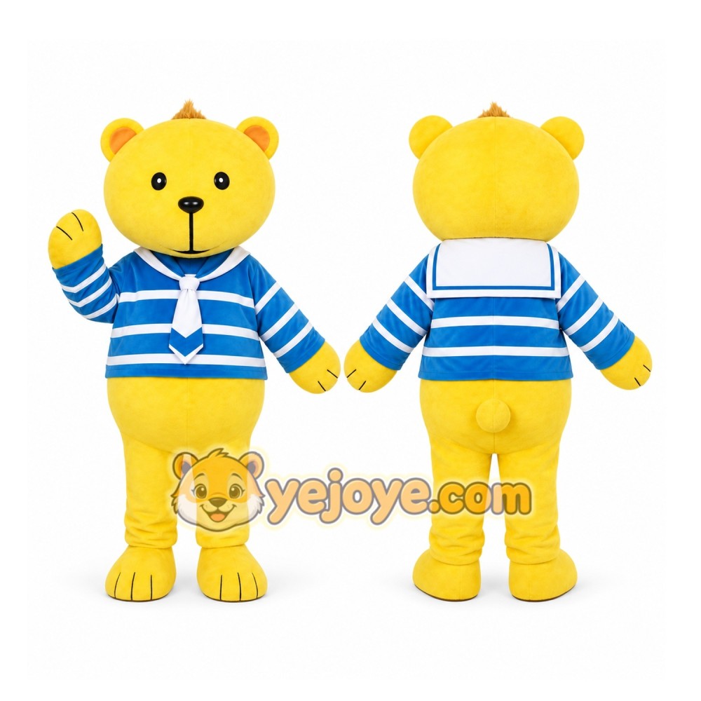 Yellow Bear Stripes Mascot Costume