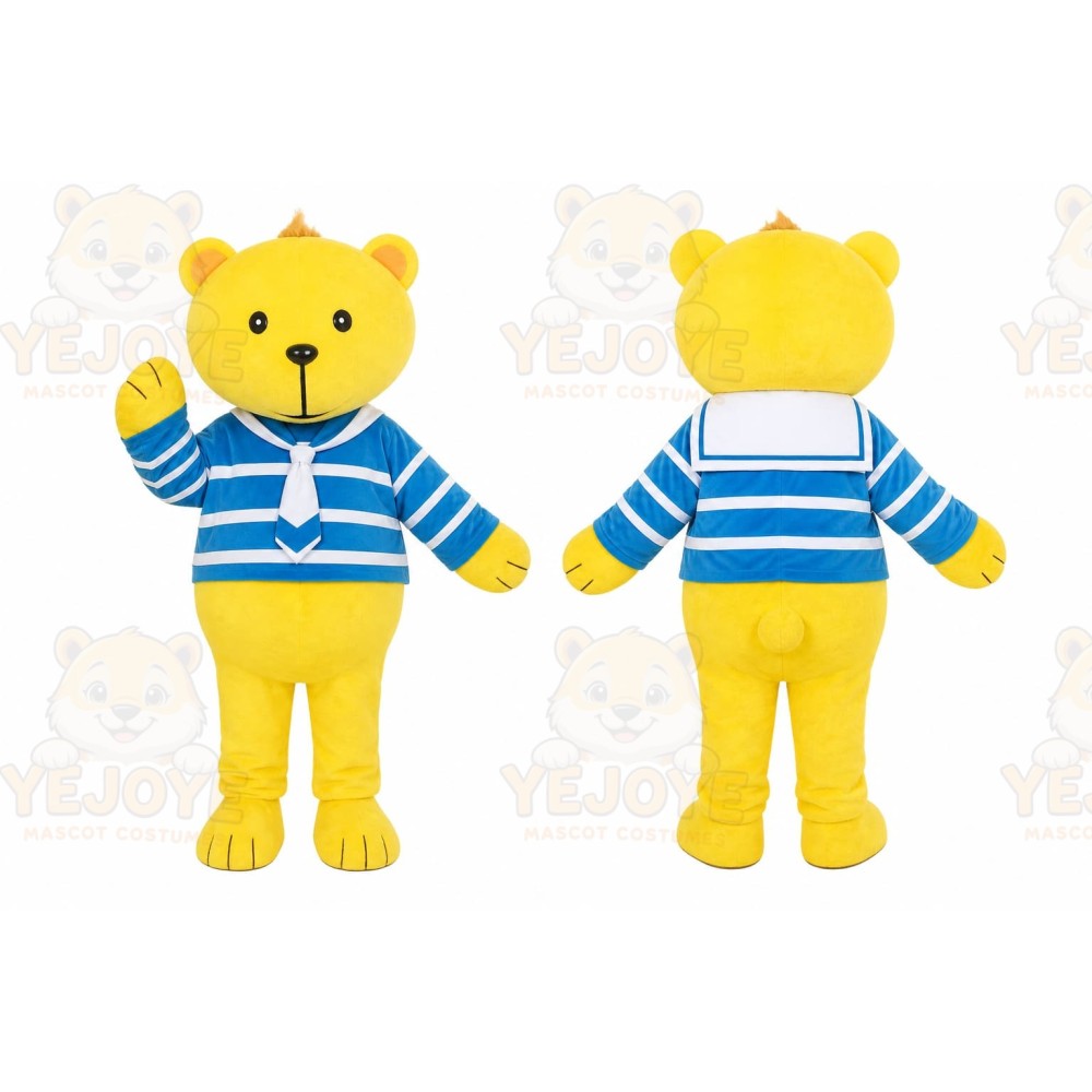 Yellow Bear Stripes Mascot Costume