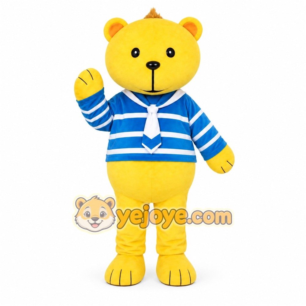 Yellow Bear Stripes Mascot Costume