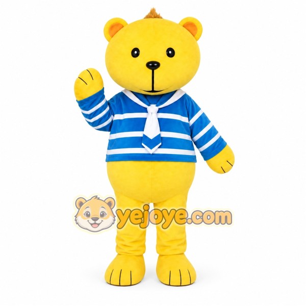 Yellow Bear Stripes Mascot Costume