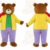 Brown Bear Yellow Coat Mascot Costume